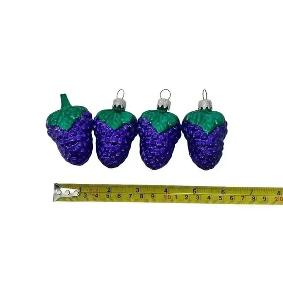 Cluster Grape Glass Fruit Christmas Tree Hanging Ornament Lot Vintage - Picture 3 of 4